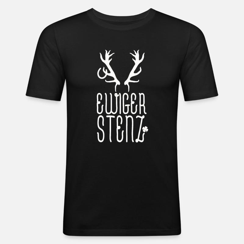 Ewiger Stenz - Männer Slim Fit T-Shirt - Schwarz