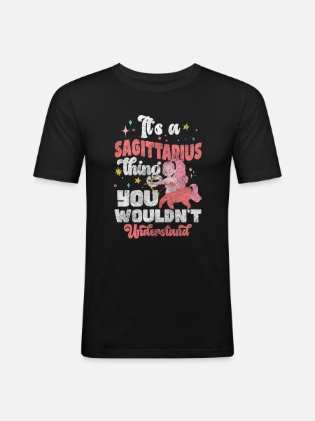 Zodiac sign birth superstition - Men's Slim Fit T-Shirt - black
