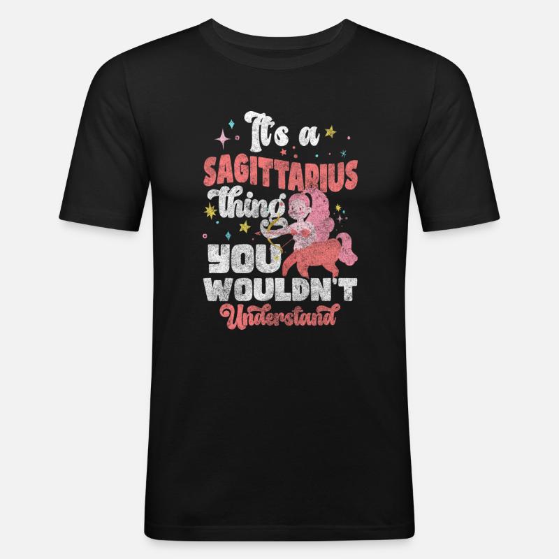 Sternzeichen Geburt Aberglauben - Männer Slim Fit T-Shirt - Schwarz