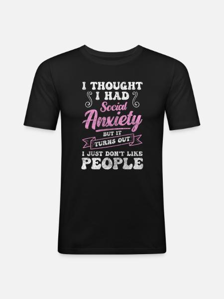Introvert Reserved Loner - Men's Slim Fit T-Shirt - black