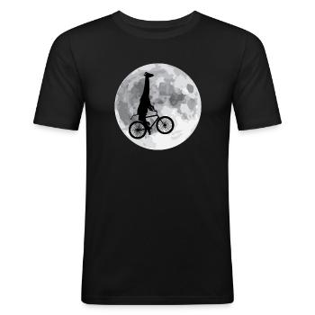 gek - Mannen slim fit T-shirt - zwart - Voor - Nik (191cm)