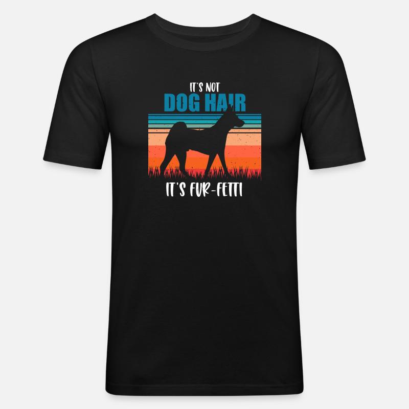 Basenji - Männer Slim Fit T-Shirt - Schwarz