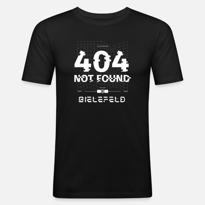404 Bielefeld not found - Männer Slim Fit T-Shirt - Schwarz