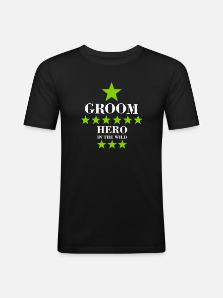 Junggesellenabschied Bräutigam Groom Hochzeit - Männer Slim Fit T-Shirt - Schwarz