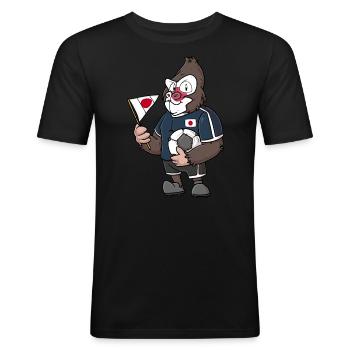 Japan Gorilla - Männer Slim Fit T-Shirt - Schwarz - Vorne - Nik (191cm)