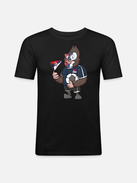 Serbie Gorille - T-shirt près du corps Homme - noir