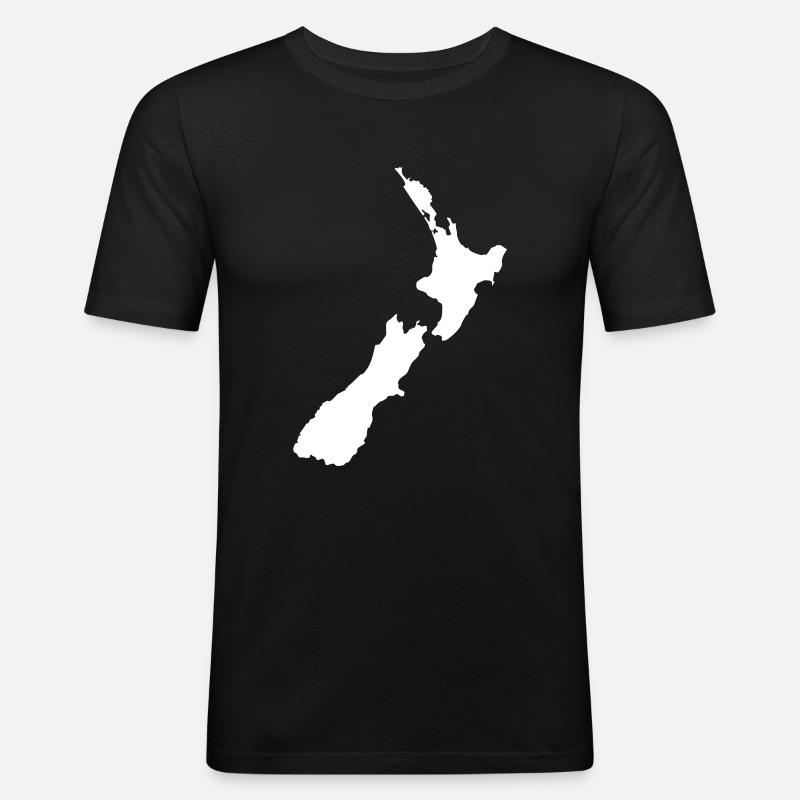Map NZ - Männer Slim Fit T-Shirt - Schwarz