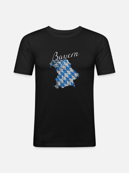 Bayern - Männer Slim Fit T-Shirt - Schwarz