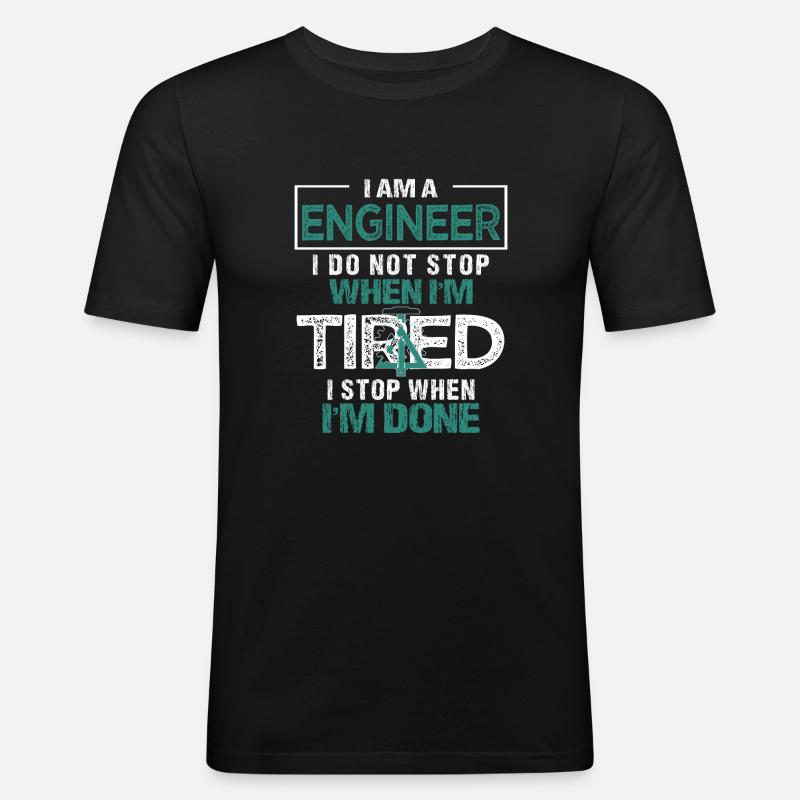 Ingenieur oder Ingenieurin - Männer Slim Fit T-Shirt - Schwarz