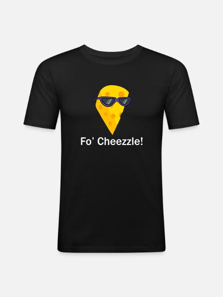Cheezzle Ironic Quote Cheesemaking Food - Men's Slim Fit T-Shirt - black