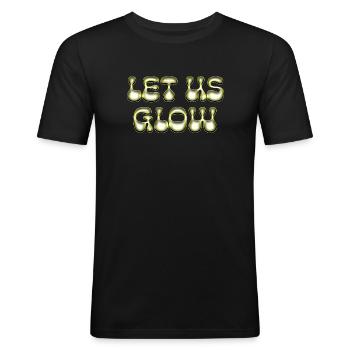 Laissez-nous briller - T-shirt près du corps Homme - noir - Devant - Nik (191cm)
