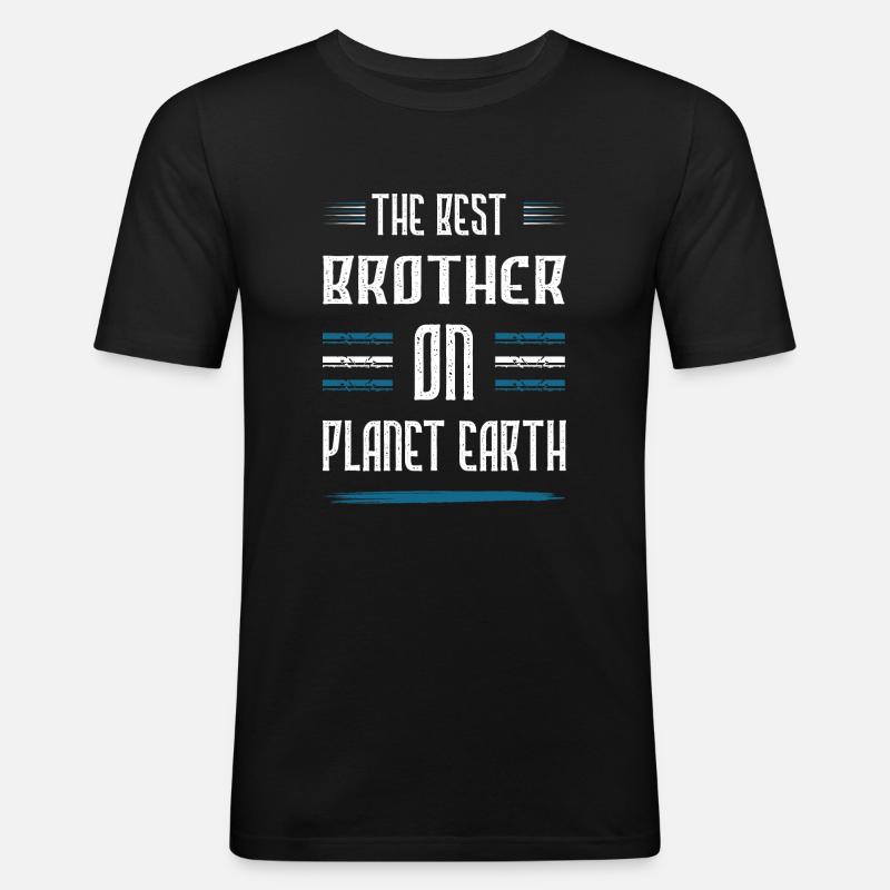 Bester Bruder Spruch - Männer Slim Fit T-Shirt - Schwarz