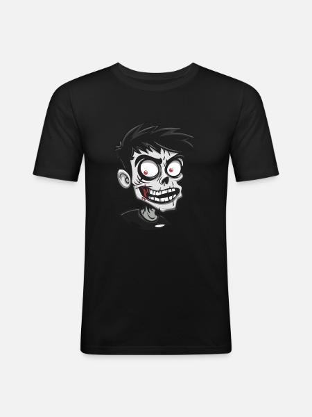 Zombie Halloween Comic Creepy - Men's Slim Fit T-Shirt - black