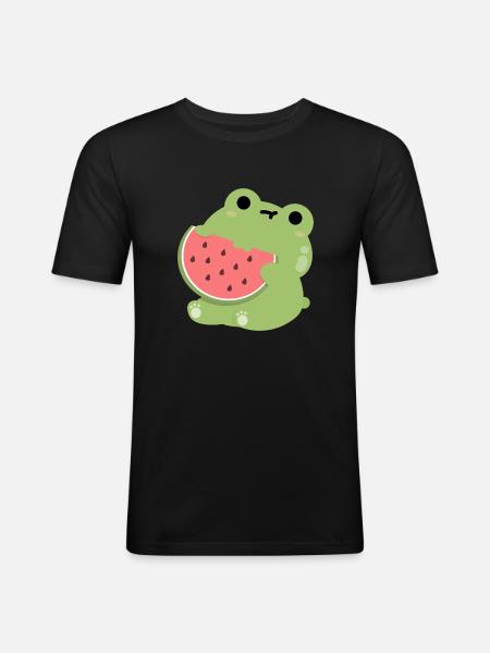 Frog Watermelon - Men's Slim Fit T-Shirt - black