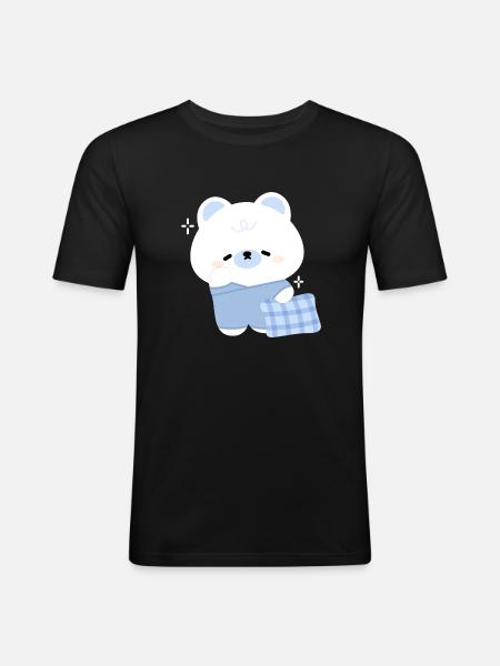 Sleepy Polar Bear - Men's Slim Fit T-Shirt - black