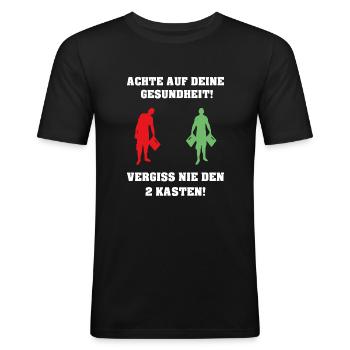 Bier Gesundheit lustig Trinkspruch - Männer Slim Fit T-Shirt - Schwarz - Vorne - Nik (191cm)