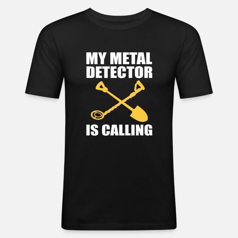 Metalldetektor - Männer Slim Fit T-Shirt - Schwarz