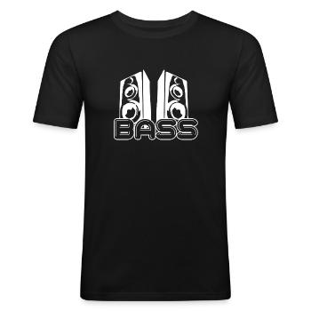Bass beat haut-parleurs de musique - T-shirt près du corps Homme - noir - Devant - Nik (191cm)