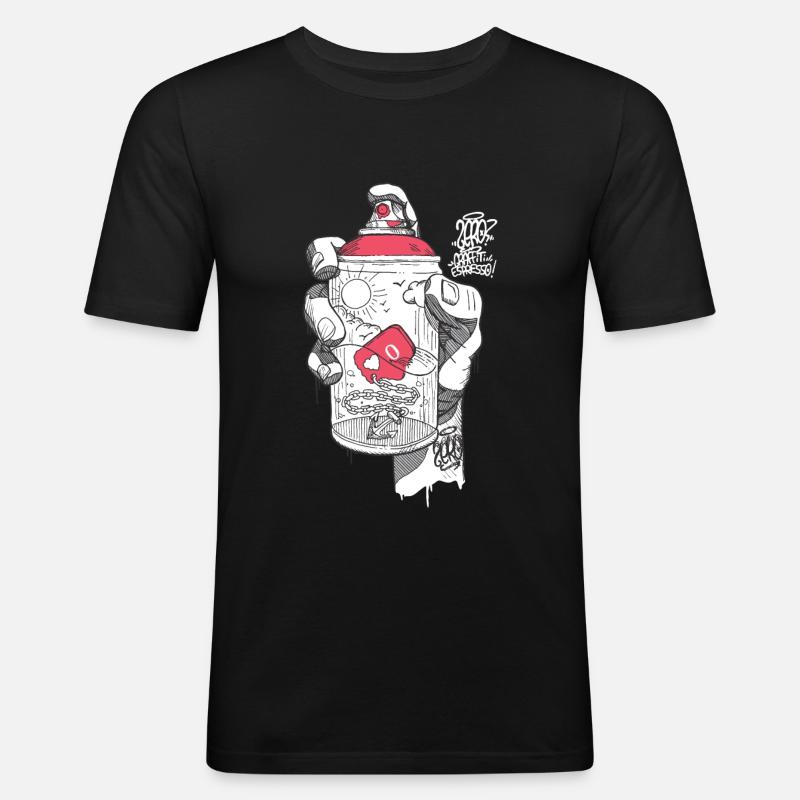 hand spray ZERO - T-shirt près du corps Homme - noir