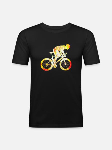 Bicycle silhouette road bike - Men's Slim Fit T-Shirt - black