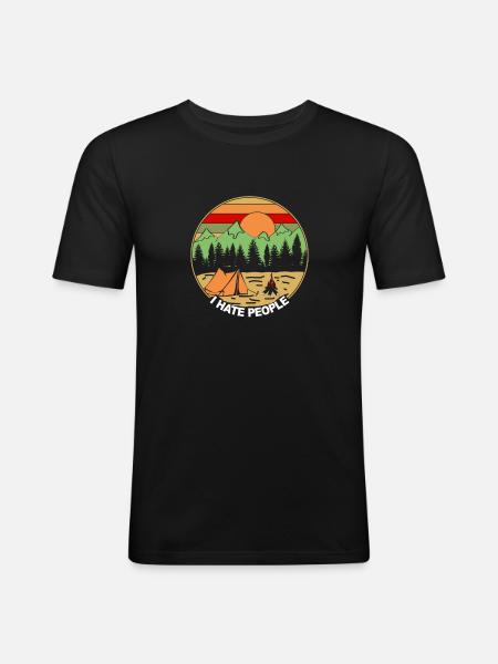 i hate people - Men's Slim Fit T-Shirt - black