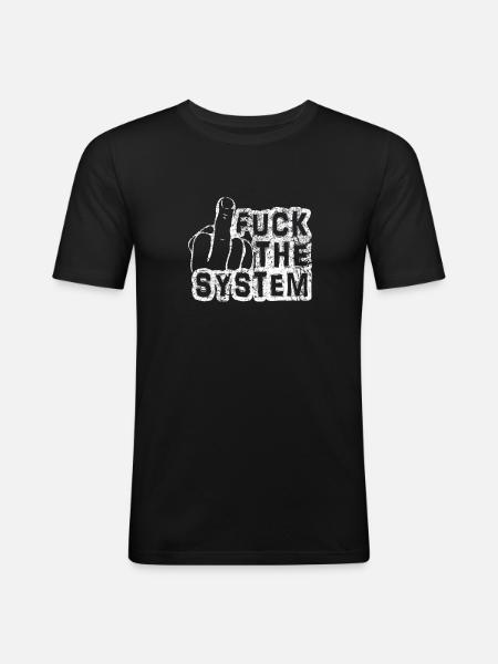 Baiser le système GRUNGE - T-shirt près du corps Homme - noir