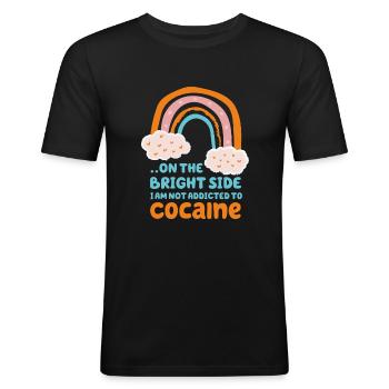 Bright Side News Sarcasm Tee - Men's Slim Fit T-Shirt - black - Front - Nik (191cm)