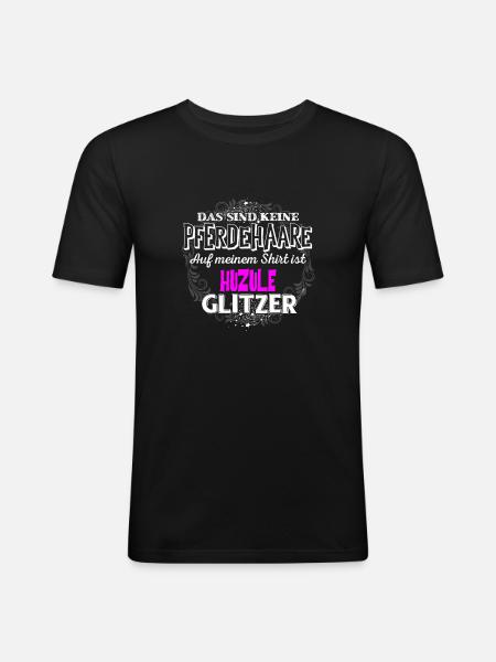 HUZULE - Glitzer - Männer Slim Fit T-Shirt - Schwarz