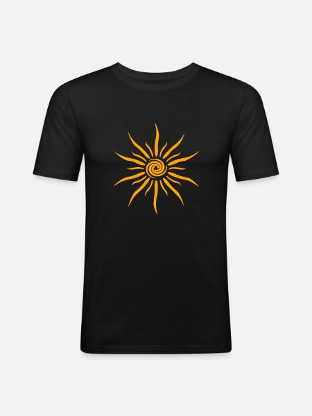 Soleil jaune éclatant - T-shirt près du corps Homme - noir