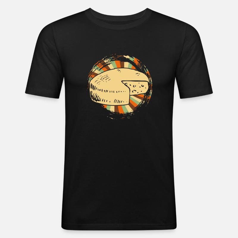 Käse - Männer Slim Fit T-Shirt - Schwarz