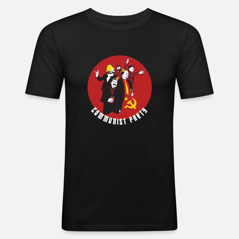 Fun Tee Kommunist - Männer Slim Fit T-Shirt - Schwarz