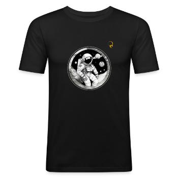 SPACE REST - Men's Slim Fit T-Shirt - black - Front - Nik (191cm)