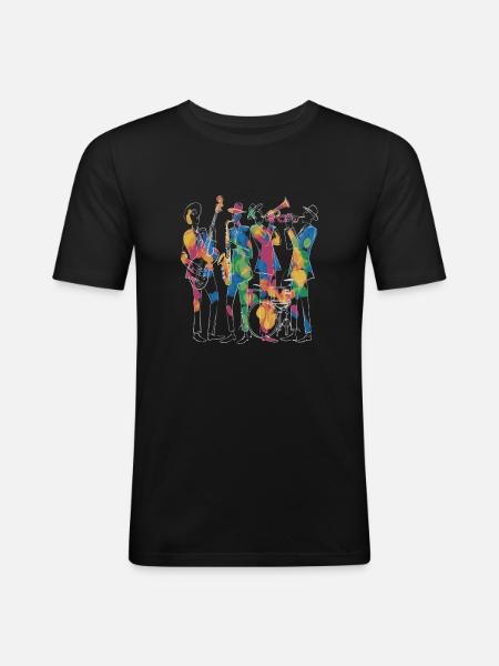 modern jazz music artists - Men's Slim Fit T-Shirt - black