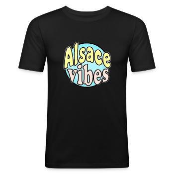 Alsace Vibes - Men's Slim Fit T-Shirt - black - Front - Nik (191cm)