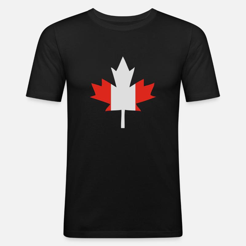 Canada - Männer Slim Fit T-Shirt - Schwarz