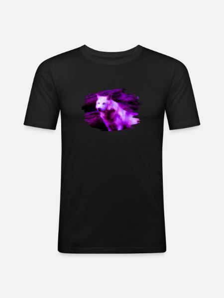 wolf - Men's Slim Fit T-Shirt - black