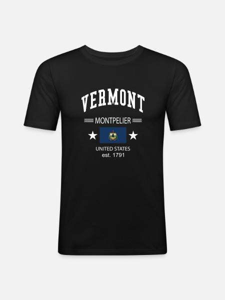 Vermont - T-shirt près du corps Homme - noir
