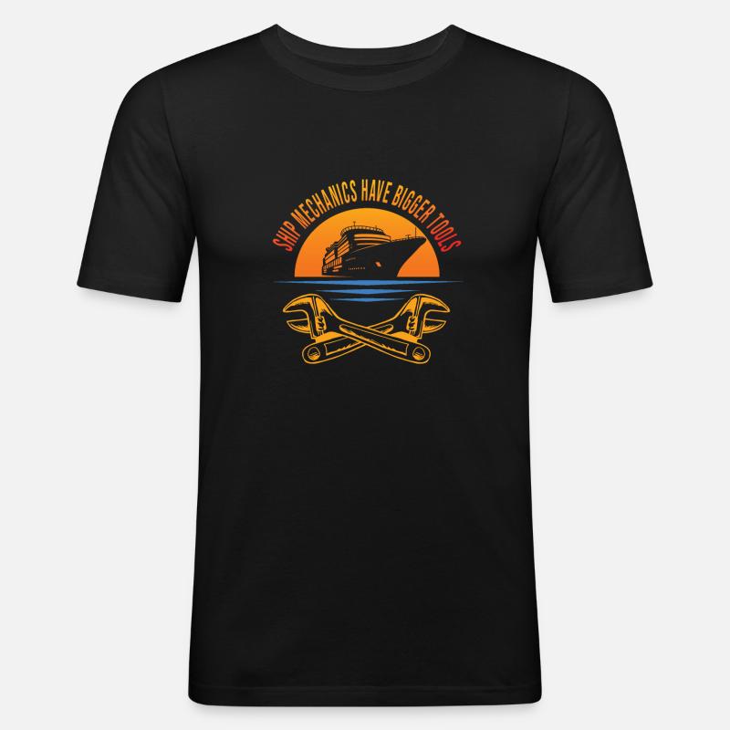 Schiffsmechaniker - Männer Slim Fit T-Shirt - Schwarz