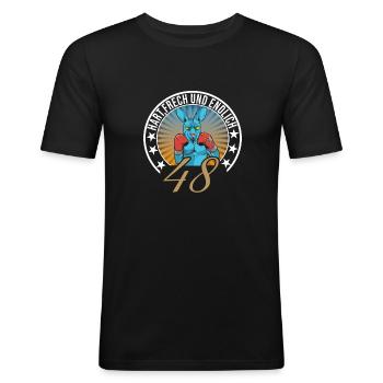 48. Geburtstag - Männer Slim Fit T-Shirt - Schwarz - Vorne - Nik (191cm)