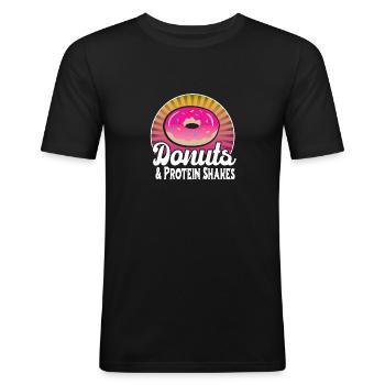 Culturisme - T-shirt près du corps Homme - noir - Devant - Nik (191cm)
