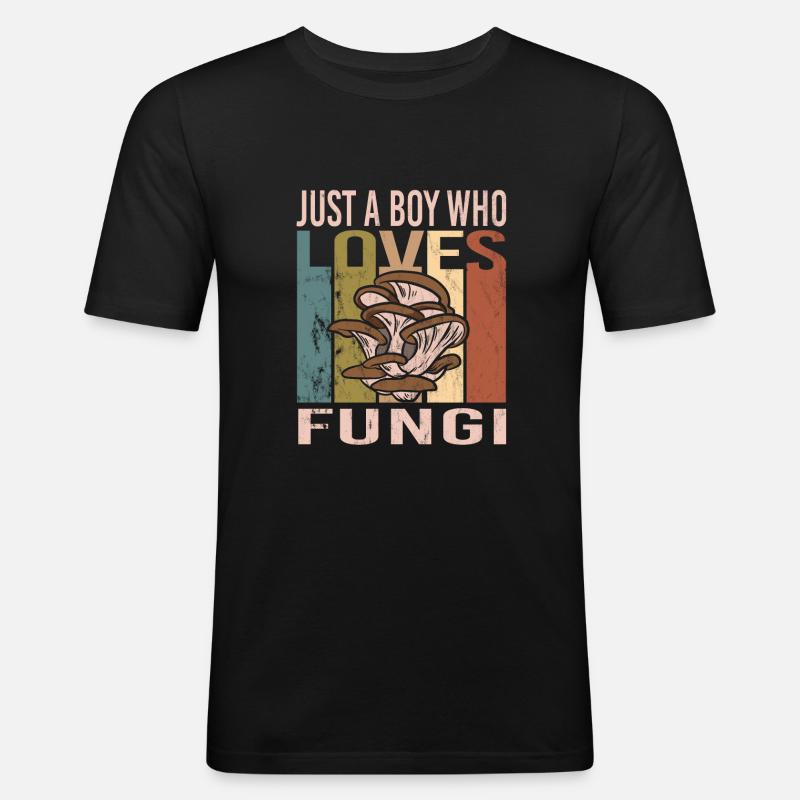 Cueillette de champignons - T-shirt près du corps Homme - noir