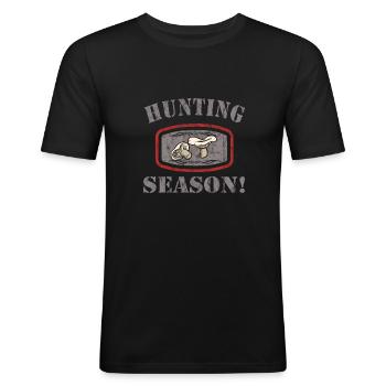 Mushroom picking - Men's Slim Fit T-Shirt - black - Front - Nik (191cm)
