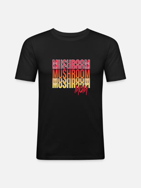 Mushroom picking - Men's Slim Fit T-Shirt - black