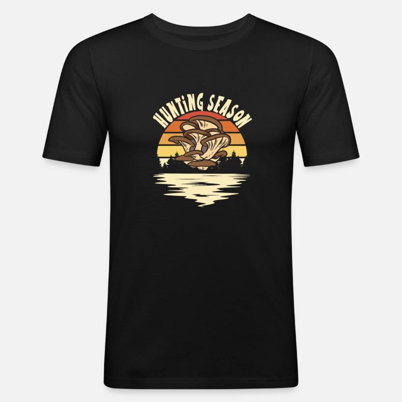 Cueillette de champignons - T-shirt près du corps Homme - noir