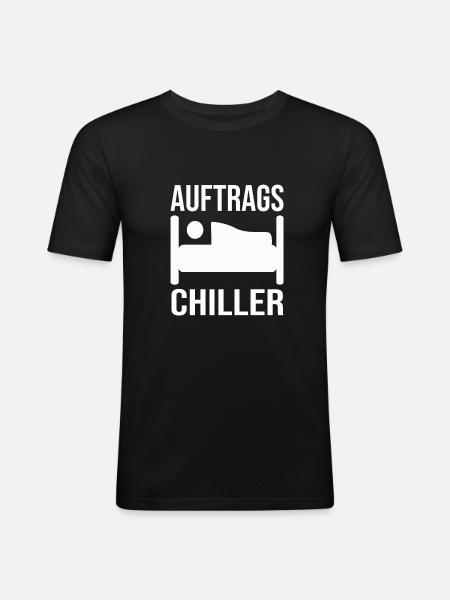 Auftrags chiller - Männer Slim Fit T-Shirt - Schwarz
