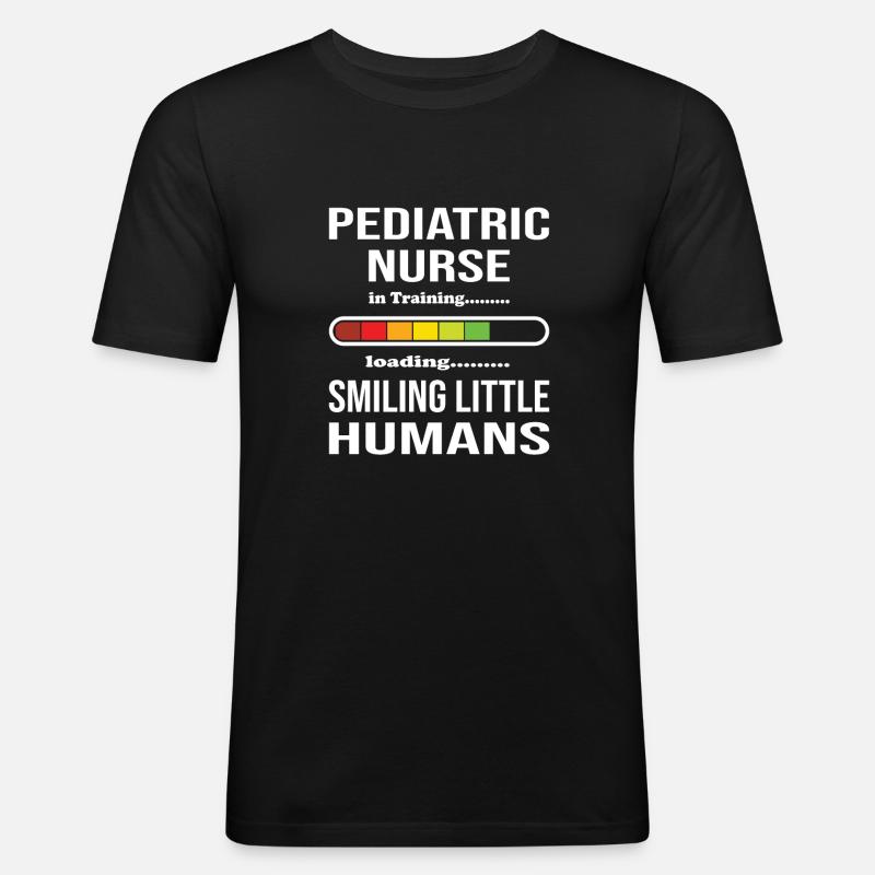 Kinder Krankenschwester - Männer Slim Fit T-Shirt - Schwarz