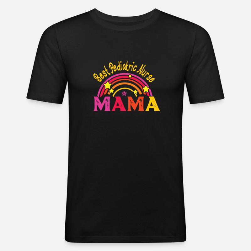 Kinder Krankenschwester - Männer Slim Fit T-Shirt - Schwarz