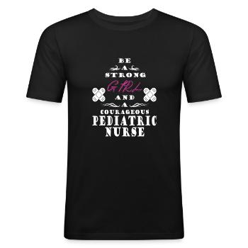 Children's nurse - Men's Slim Fit T-Shirt - black - Front - Nik (191cm)