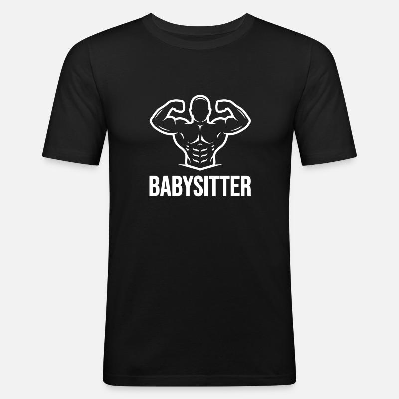 Babysitter - Männer Slim Fit T-Shirt - Schwarz