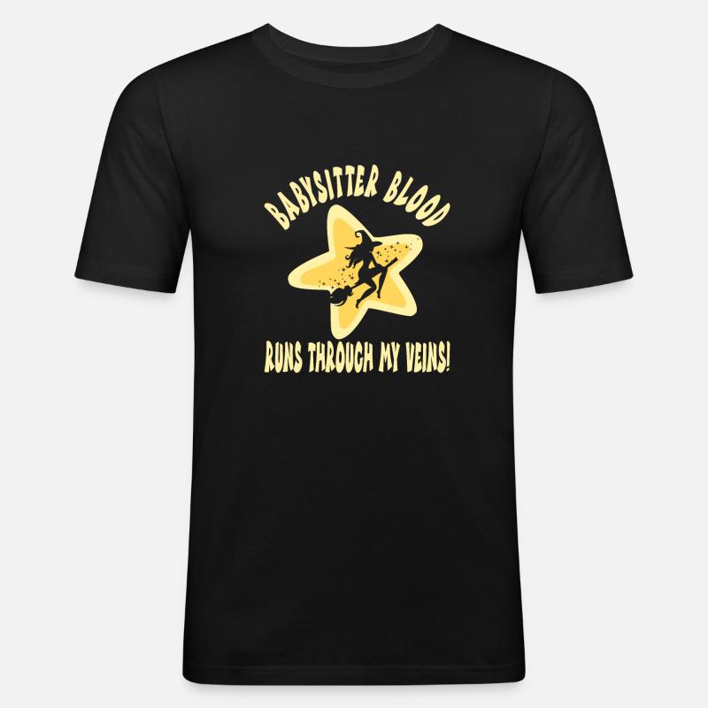 Babysitter - Männer Slim Fit T-Shirt - Schwarz